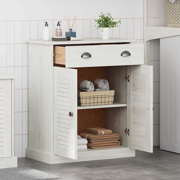 vidaXL Badezimmer Schrank mit Speicher VIGO Weiß 67,5 x 34 x 80 cm
