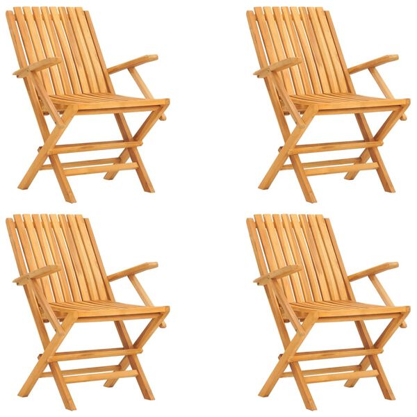 vidaXL 5-tlg. Garten-Essgruppe Massivholz Teak