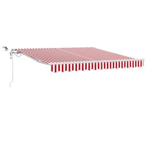 vidaXL Ausziehbare Markise Rot und Wei&szlig; 300 x 250 cm Polyester