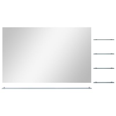 vidaXL Wandspiegel mit Ablage 100x60 cm Hartglas