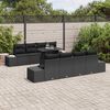 vidaXL Gartensofa-set mit Kissen 9 pcs Schwarz Poly-Rattan