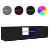 vidaXL TV-Schrank mit LED-Leuchten Schwarz 140x40x36 cm