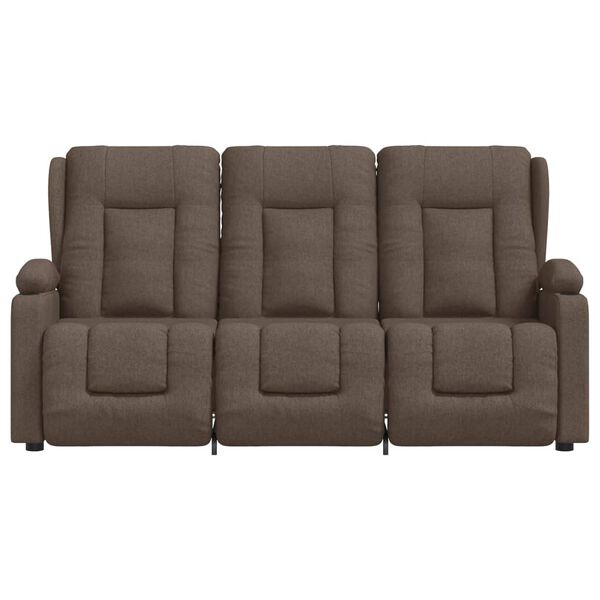 vidaXL 3-Sitzer Massagesessel mit Getr&auml;nkehalter Taupe Stoff