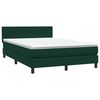 vidaXL Boxspringbett mit Matratze Dunkelgr&uuml;n 160x210 cm Samt