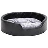vidaXL Hundebett Schwarz-Grau 69x59x19 cm Plüsch und Kunstleder