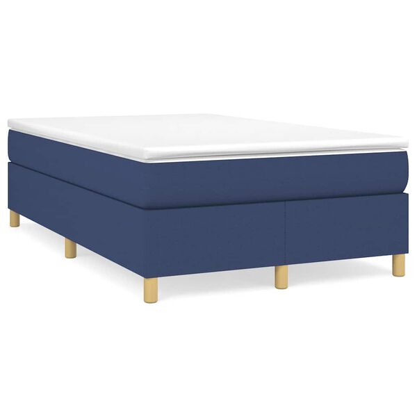vidaXL Boxspringbett mit Matratze Blau 120x190 cm Stoff