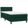 vidaXL Boxspringbett mit Matratze Dunkelgr&uuml;n 100x220 cm Samt