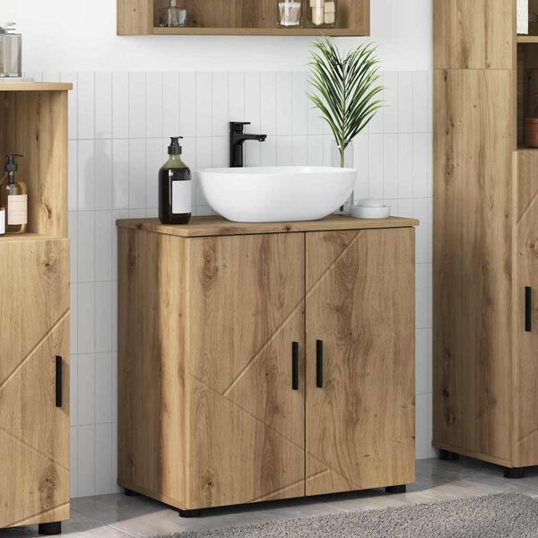 vidaXL Badezimmerschrank mit Speicher Artisan-Eiche 61 x 35 x 64 cm