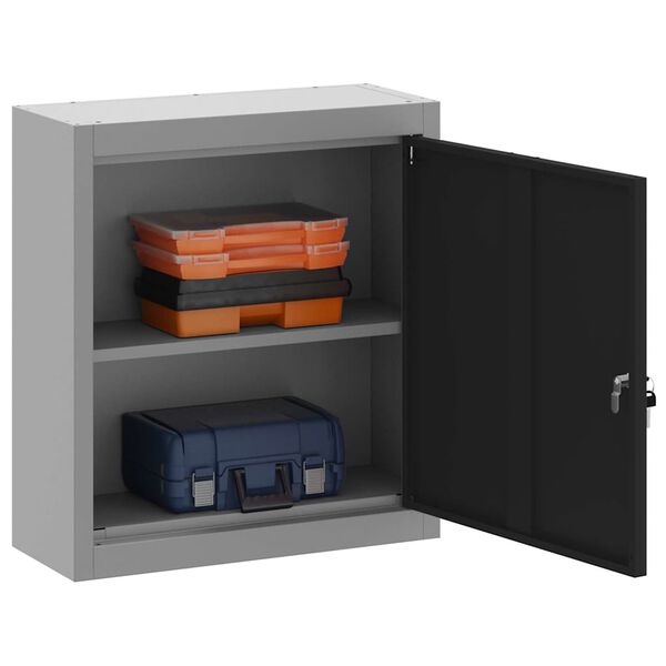 vidaXL Werkzeugschrank mit Regal Schwarz und Grau 50 x 20 x 55 cm