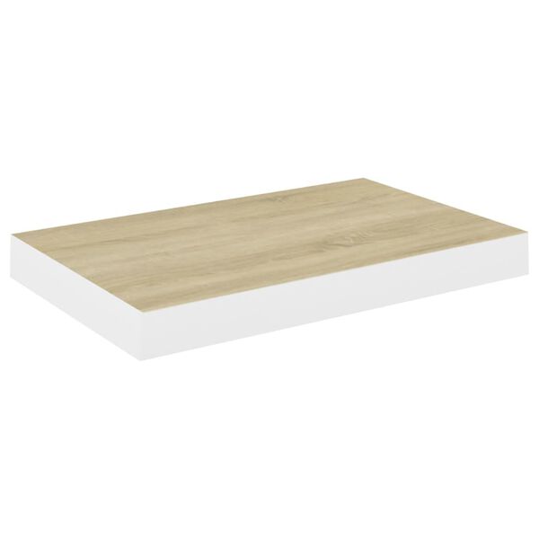vidaXL Schweberegale 4 Stk. Eichen-Optik und Wei&szlig; 50x23x3,8 cm MDF