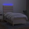 vidaXL Boxspringbett mit Matratze & LED Creme 90x190 cm Stoff