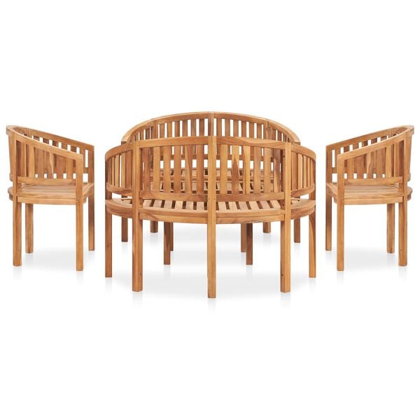vidaXL 5-tlg. Garten-Lounge-Set Massivholz Teak