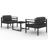 vidaXL 3-tlg. Garten-Lounge-Set mit Kissen Aluminium Anthrazit