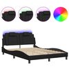 vidaXL Bettgestell "Viana" mit LED ohne Matratze Schwarz 140x200 cm