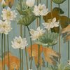 DUTCH WALLCOVERINGS Tapete Fisch/Blume Gr&uuml;n