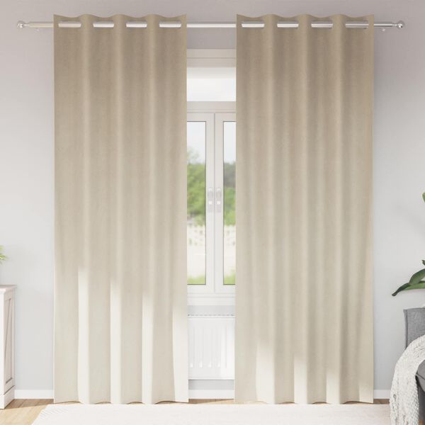 vidaXL Verdunkelungsvorh&auml;nge 2 pcs Creme 140 x 245 cm Samt