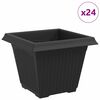 vidaXL Quadratischer Blumentopf 24 pcs Schwarz 38 x 38 x 30 cm
