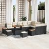 vidaXL Gartensofa-set mit Kissen 12 pcs Schwarz Poly Rattan