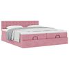 vidaXL Ottoman-Bett mit Matratzen Rosa 160x200 cm Samt