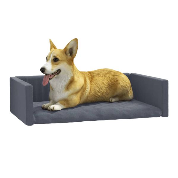 vidaXL Kofferraum-Hundebett Grau 70x45 cm Leinenoptik