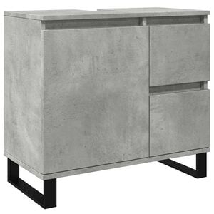 vidaXL Waschbeckenunterschrank Betongrau 65x33x60 cm Holzwerkstoff