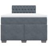vidaXL Boxspringbett mit Matratze Dunkelgrau 120x200 cm Samt
