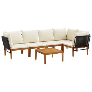 vidaXL 6 stk. Massives Akazienholz & Seil Natur