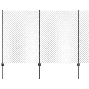 vidaXL Maschendrahtzaun mit Pfosten 10 x 1,6 m PVC-beschichteter Stahl