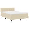 vidaXL Boxspringbett mit Kopfteil Creme 140 x 190 cm Stoff