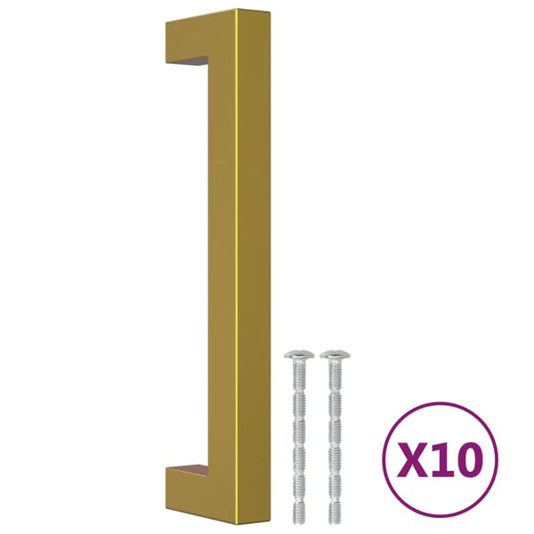 vidaXL M&ouml;belgriffe 10 Stk. Golden 128 mm Edelstahl