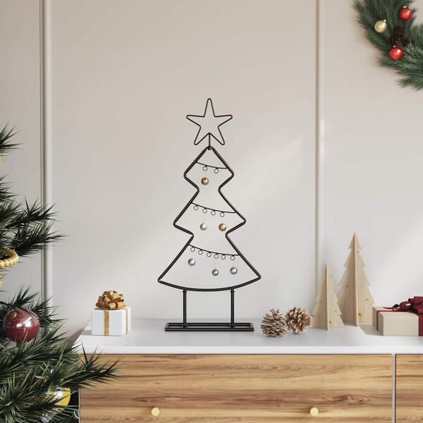 vidaXL Metall Weihnachtsbaum mit St&auml;nder Schwarz 60 cm Stahl