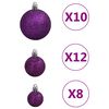 vidaXL 111-tlg. Weihnachtskugel-Set Lila Polystyrol