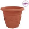 vidaXL Runder Blumentopf 24 Stk. Ziegelrot &Oslash; 22 x 18 cm Kunststoff