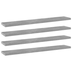 vidaXL B&uuml;cherregal-Bretter 4 Stk. Betongrau 60x10x1,5 cm Holzwerkstoff