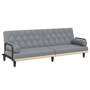 vidaXL Schlafsofa mit Armlehnen Hellgrau Stoff
