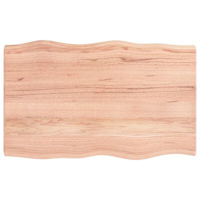 vidaXL Tischplatte 80x50x4 cm Massivholz Eiche Behandelt Baumkante