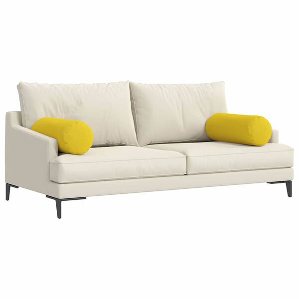 vidaXL Bolsterkissen 2 Stück Helles Gelb Ø 25 x 70 cm Stoff