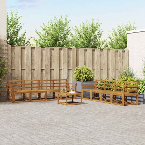 vidaXL Outdoor-Sofagarnitur 9 pcs Natur Massivholz Akazie