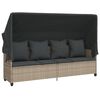 vidaXL 5-tlg. Garten-Sofagarnitur mit Kissen Hellgrau Poly Rattan