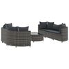 vidaXL 7-tlg. Garten-Sofagarnitur mit Kissen Grau Poly Rattan