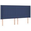 vidaXL Kopfteil mit Ohren Blau 203x16x118/128 cm Stoff