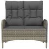 vidaXL Gartenbank mit Liegefunktion und Kissen 107 cm Poly Rattan Grau