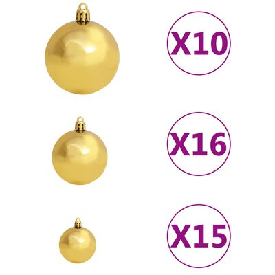 vidaXL Künstlicher Weihnachtsbaum mit LEDs Kugeln & Zapfen 240 cm