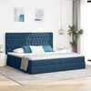 vidaXL Bett mit Stauraum und LED mit LED Blau 200 x 200 cm Polyester