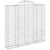vidaXL Gabione mit Hochbogen 200x30x180/200 cm Verzinktes Eisen