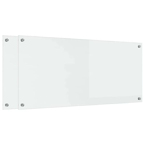 vidaXL Küchenrückwand 2 pcs Transparent 110 x 50 cm Gehärtetes Glas