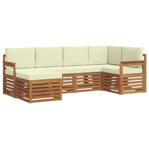 vidaXL Ecksofa Set mit Kissen 6 pcs Natur und Creme