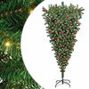 vidaXL Umgedrehter Kunst Weihnachtsbaum mit Kugelset Gr&uuml;n 180 cm PVC
