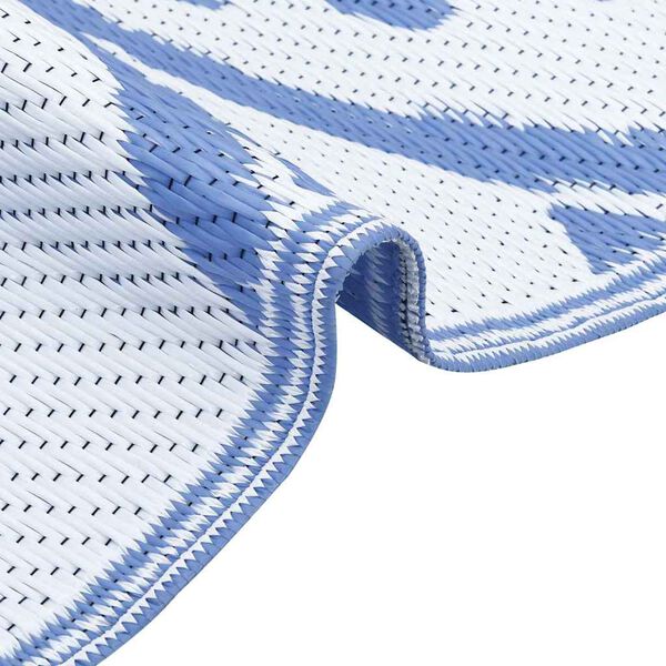 vidaXL Outdoor-Teppich Floral ARAKIL Babyblau und Wei&szlig; 400 x 300 cm