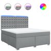 vidaXL Boxspringbett mit Matratze Hellgrau 180x200 cm Stoff